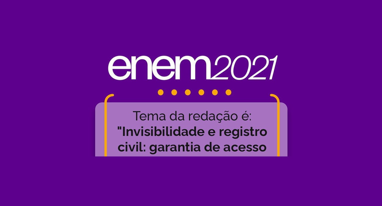Inep divulga tema da Redação do Enem 2021