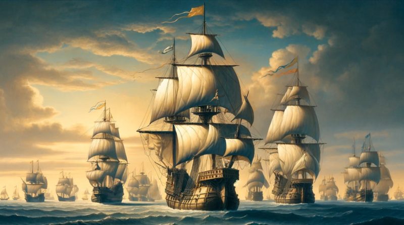 Imagem faz referência às Grandes Navegações do século XV, capturando a essência de uma era de exploração e descobert (Imagem gerada por IA)