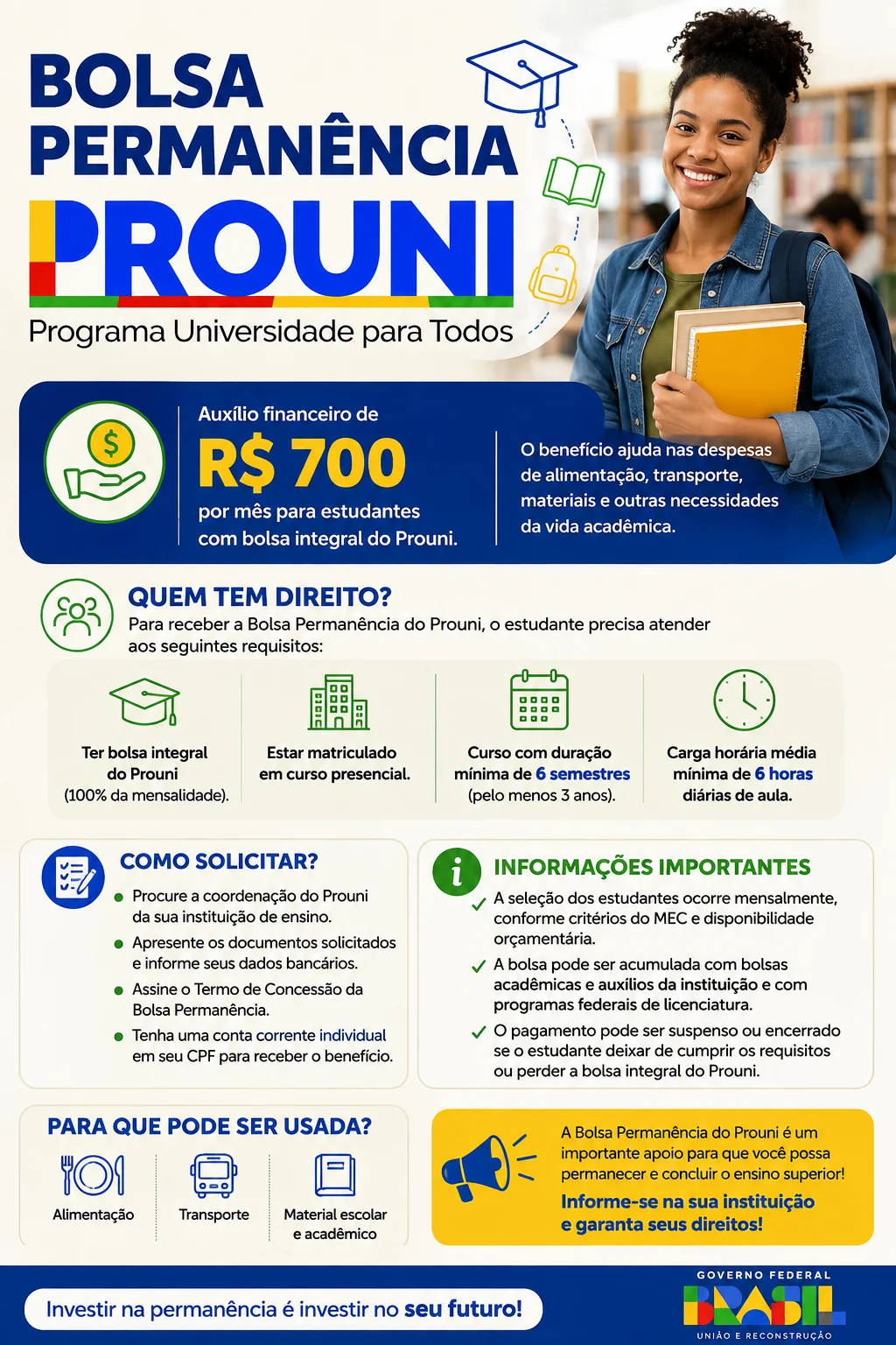 BolsaPermanência Prouni (Imagem: IA)