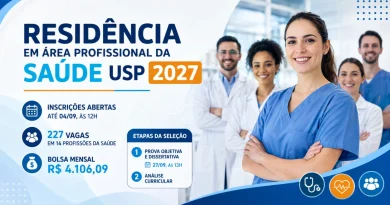 Residência em Área Profissional da Saúde USP 2027 oferece 227 vagas e prova em 27 de setembro Residência Multiprofissional USP 2027