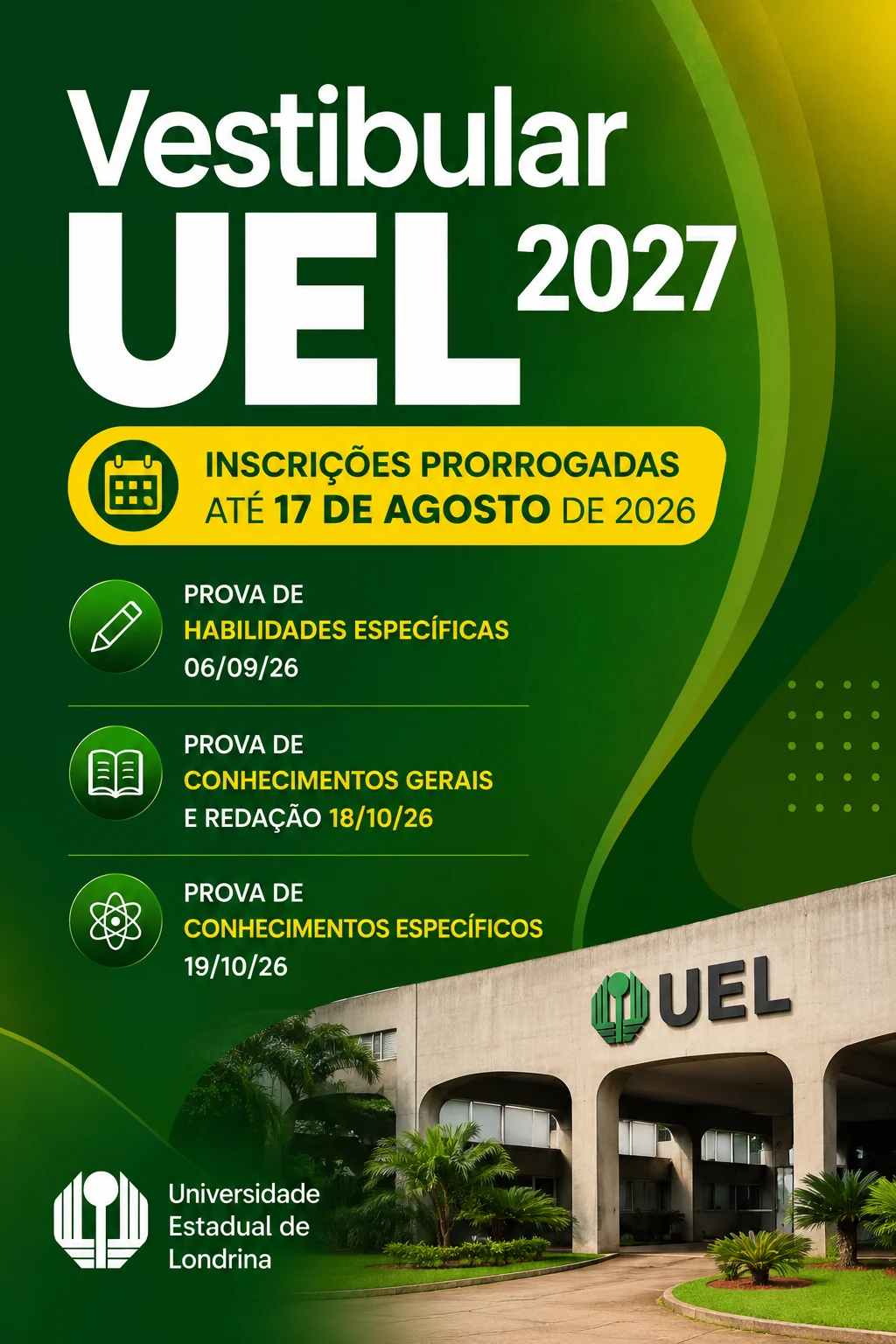 Vestibular UEL 2027 (Imagem: IA)