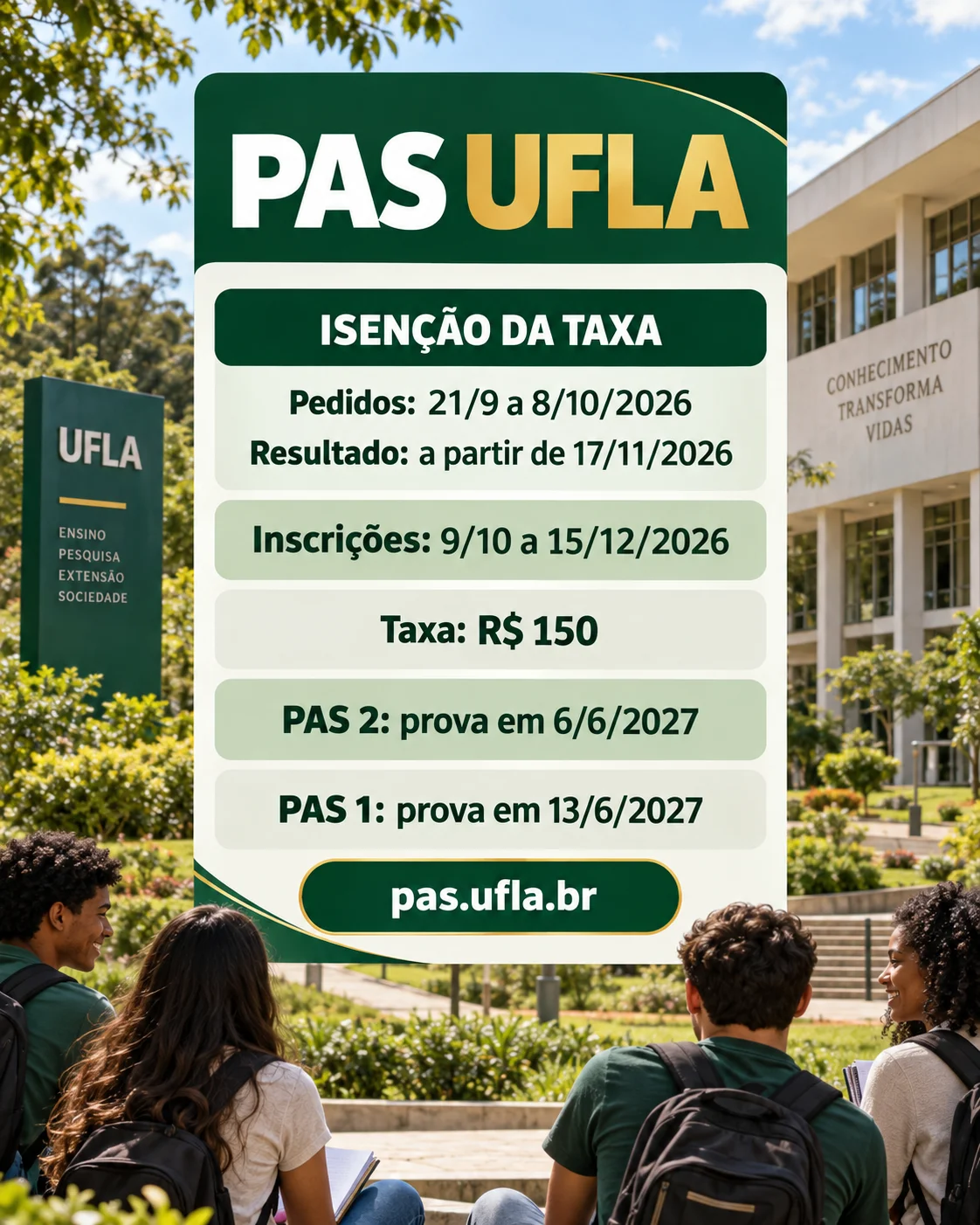 isenção pas ufla 2027