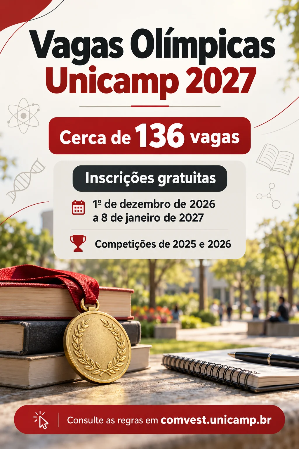 Vagas Olímpicas Unicam 2027 (Imagem IA)